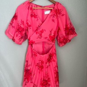 ASOS Petite Pink/Red Cut Out Mini Dress